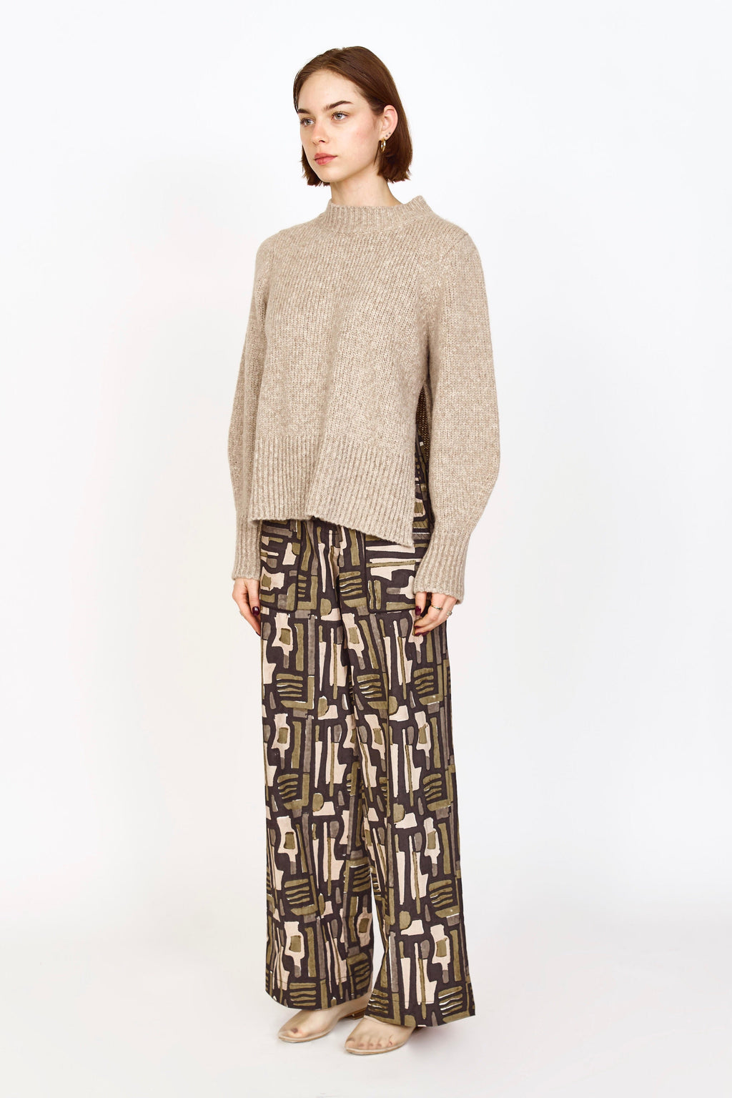 Open Side Pullover in Camel