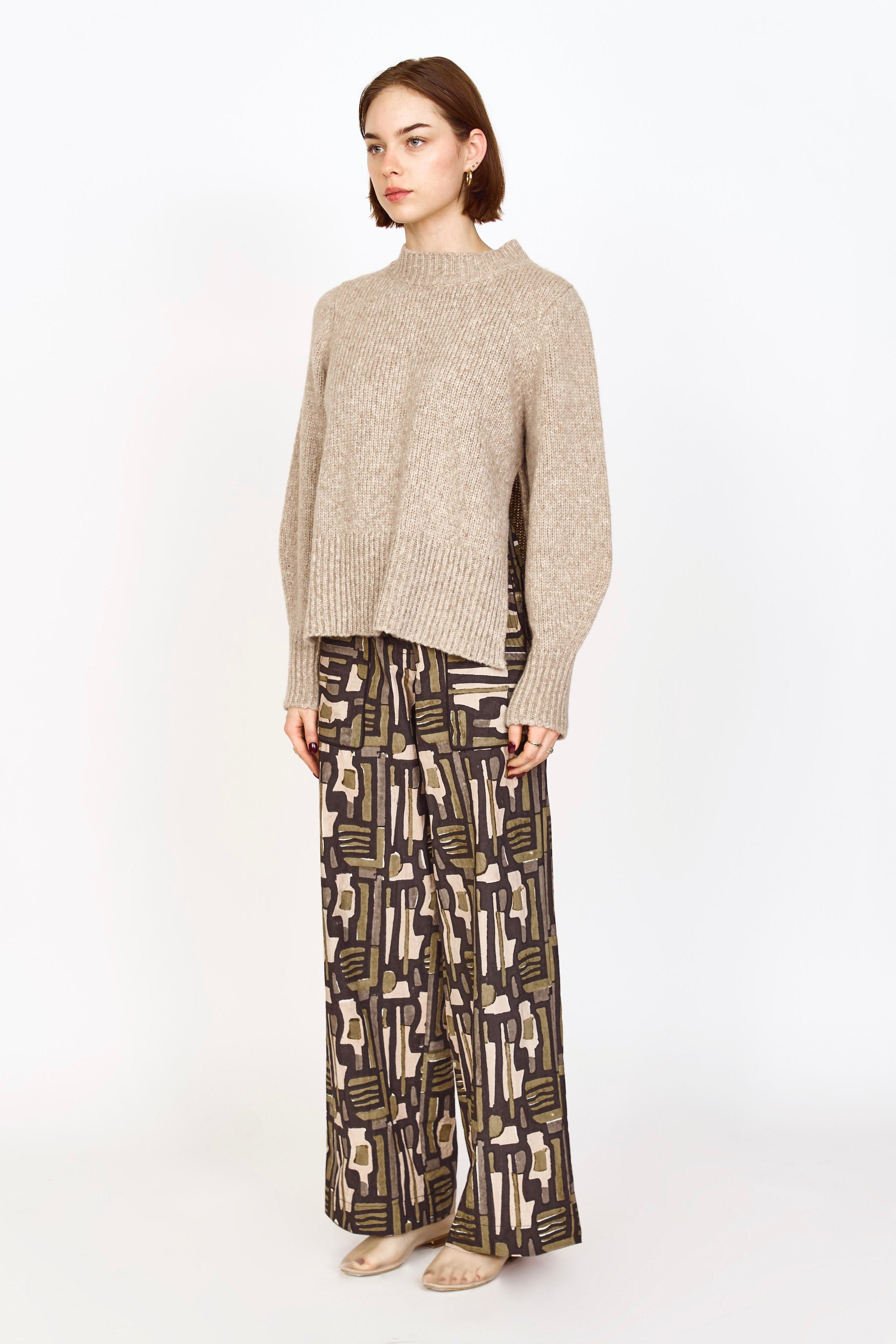 Open Side Pullover in Camel