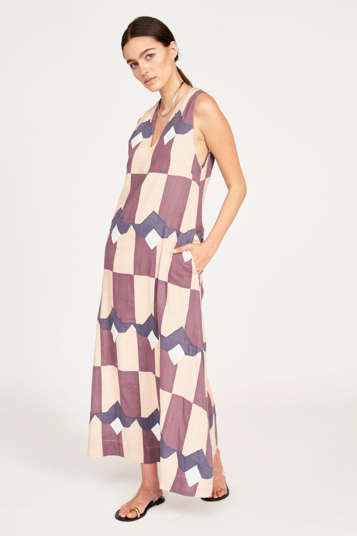 Dress in Plum Origami A-line