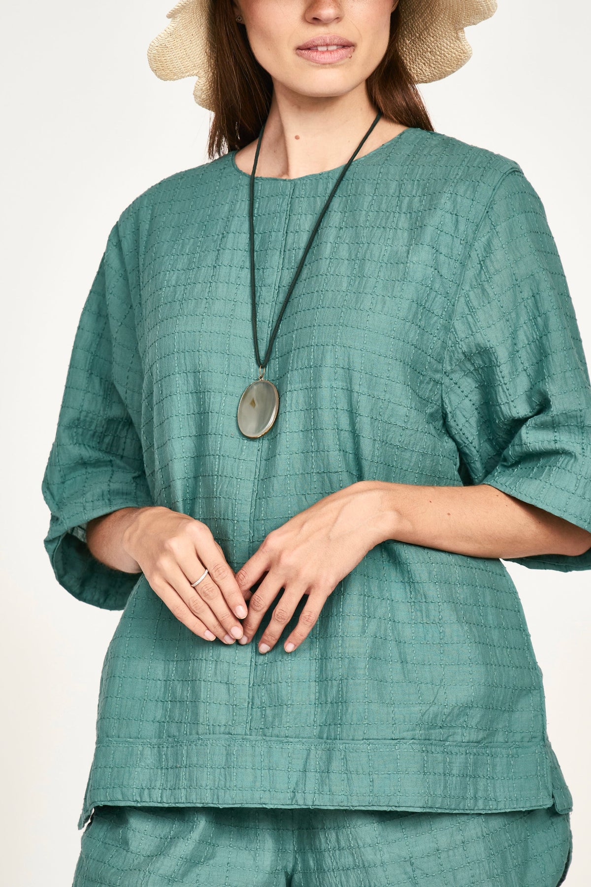 Top in Teal Stitch