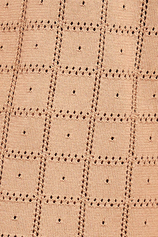 Pointelle Knit Dress in Mocha