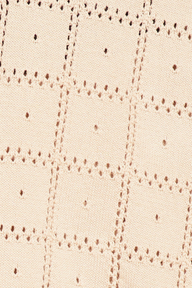 Pointelle Knit Top in Shell