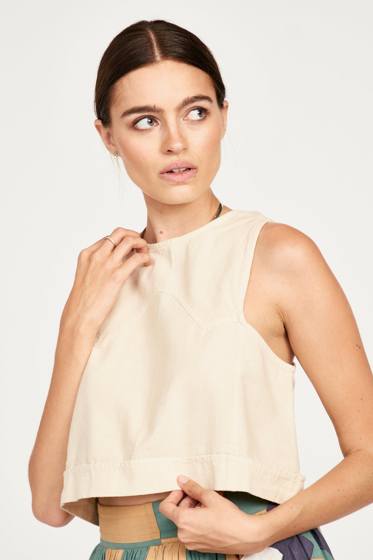 Tank in Cream Canvas