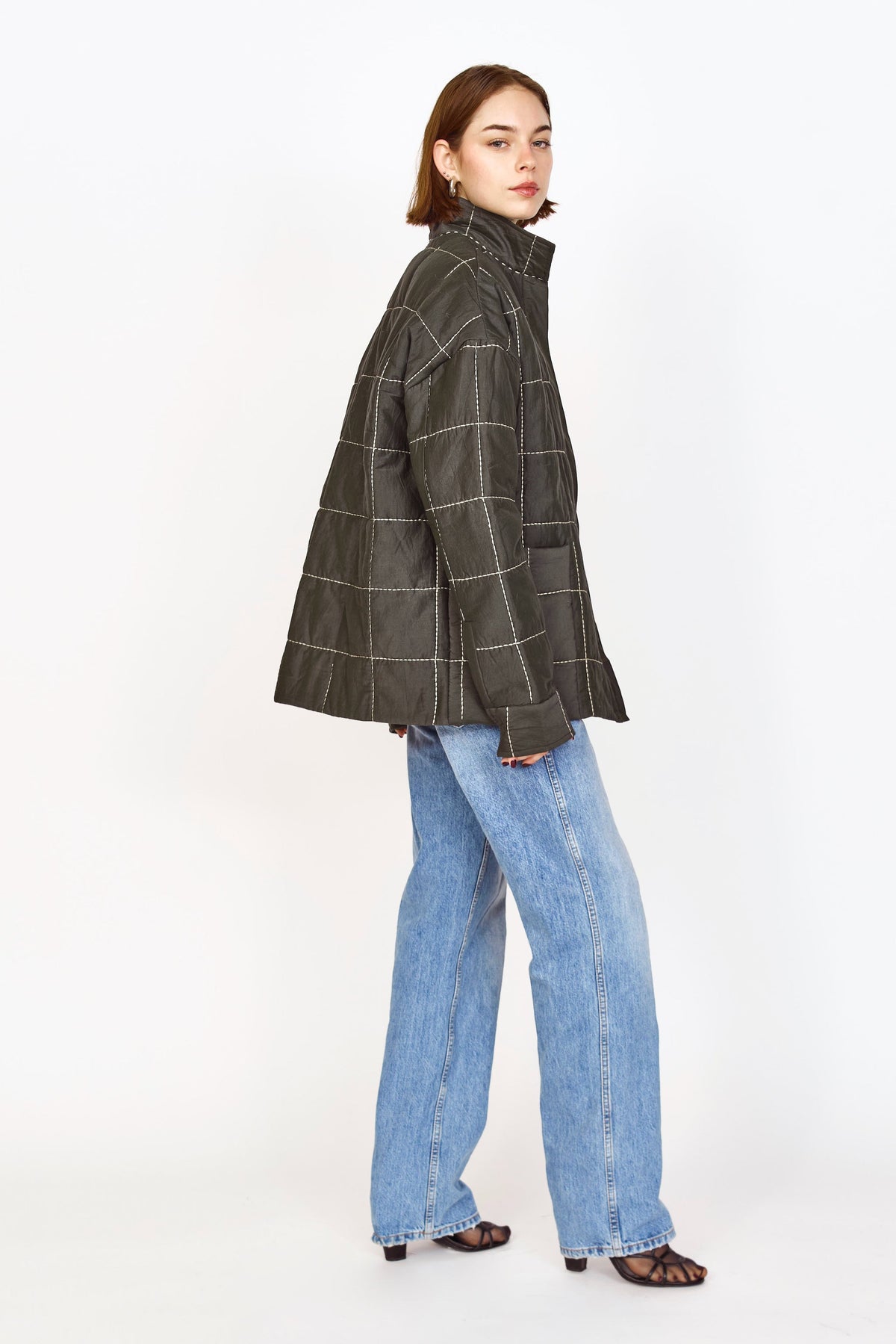 Quilted Jacket in Black Olive