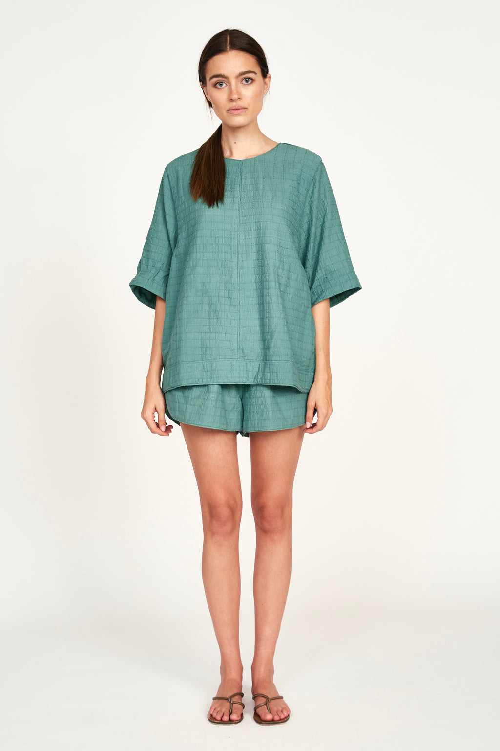 Top in Teal Stitch