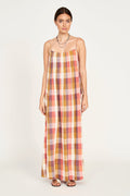 Rouleau straps Sunset Plaid Dress