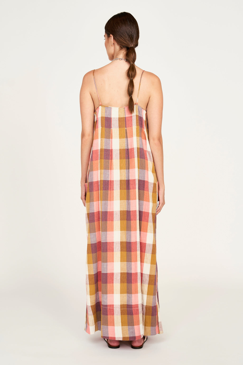 Rouleau straps Sunset Plaid Dress