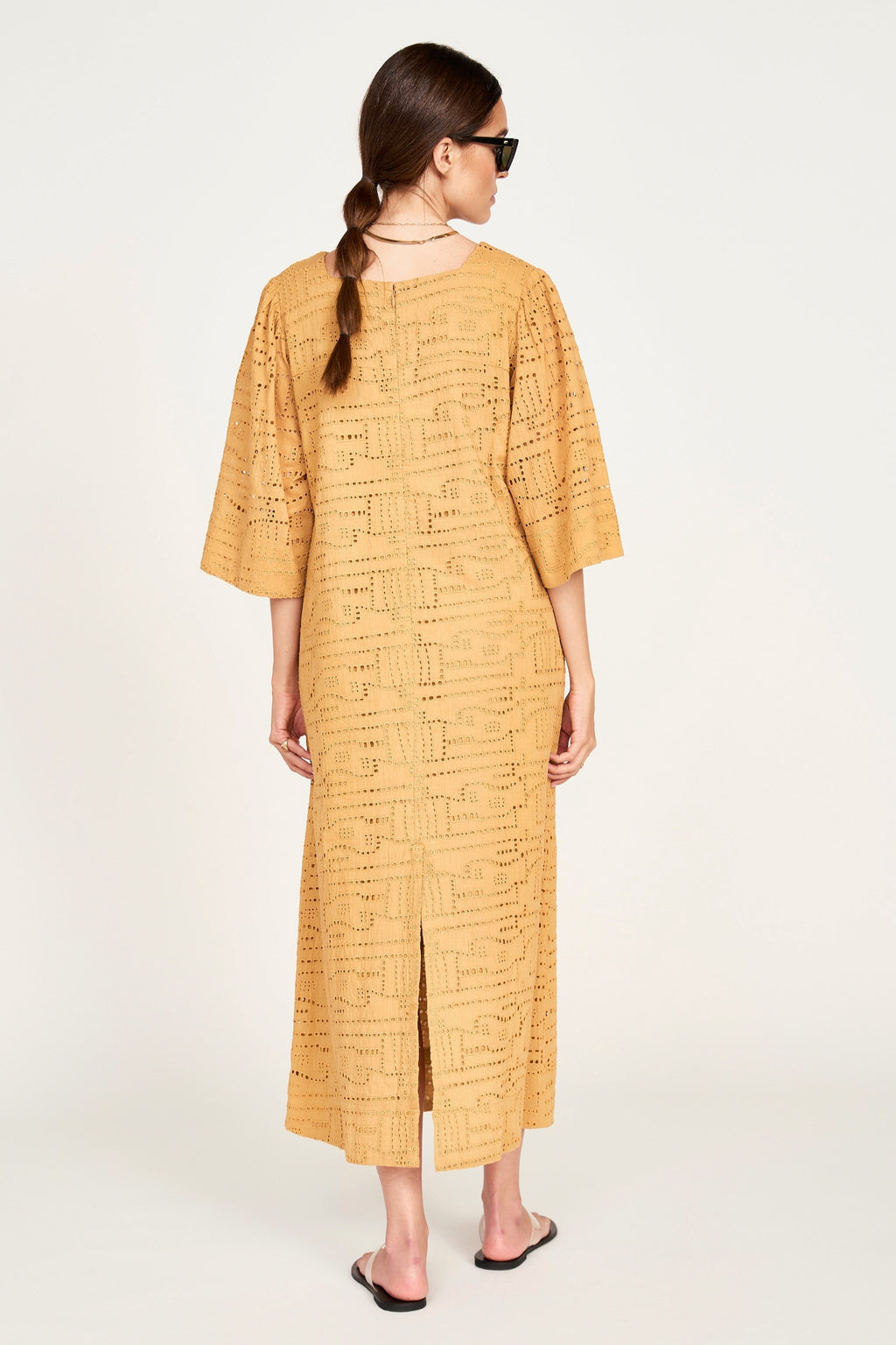 Dress in Golden Eyelet