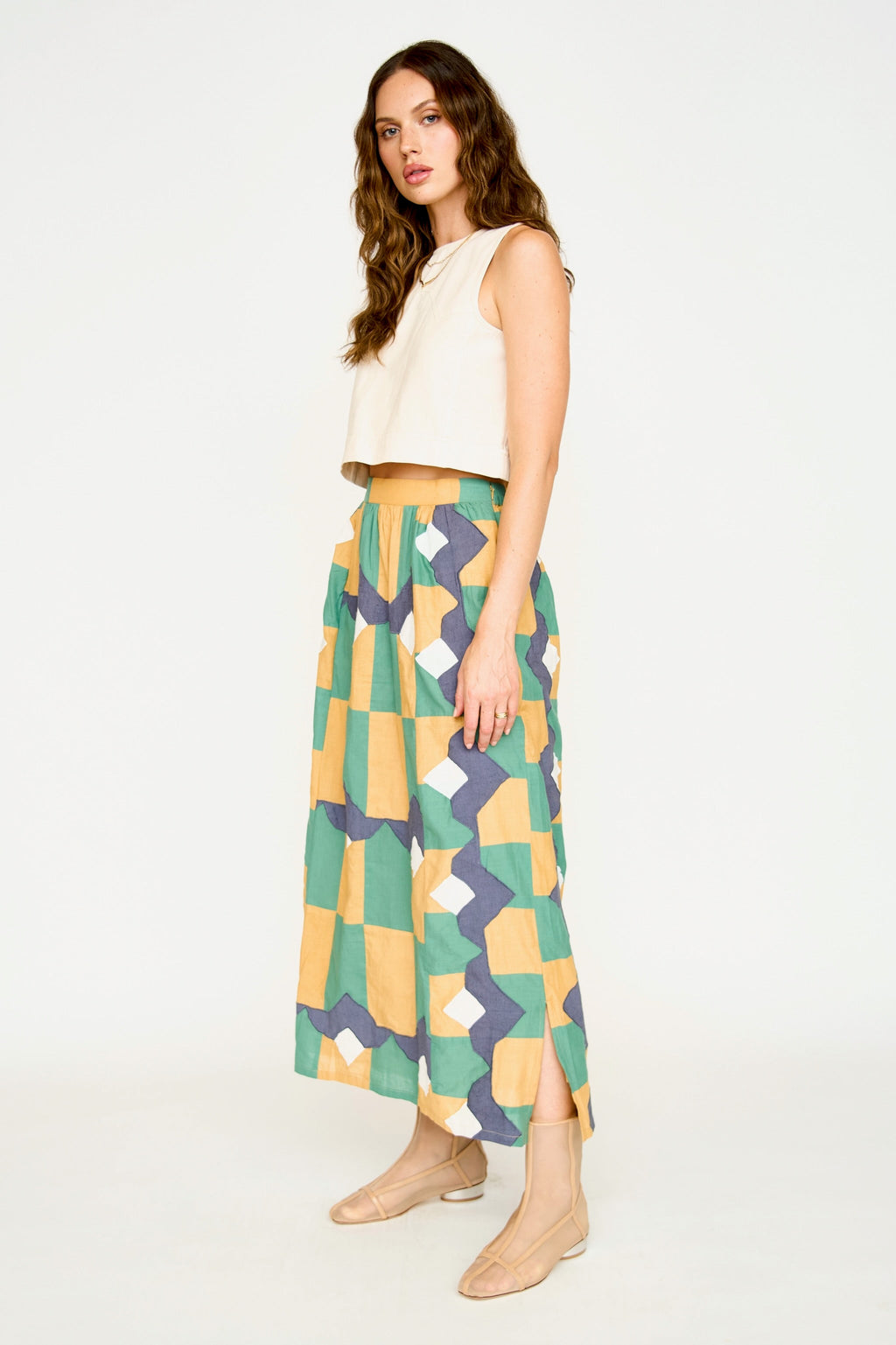 Skirt in Teal Origami