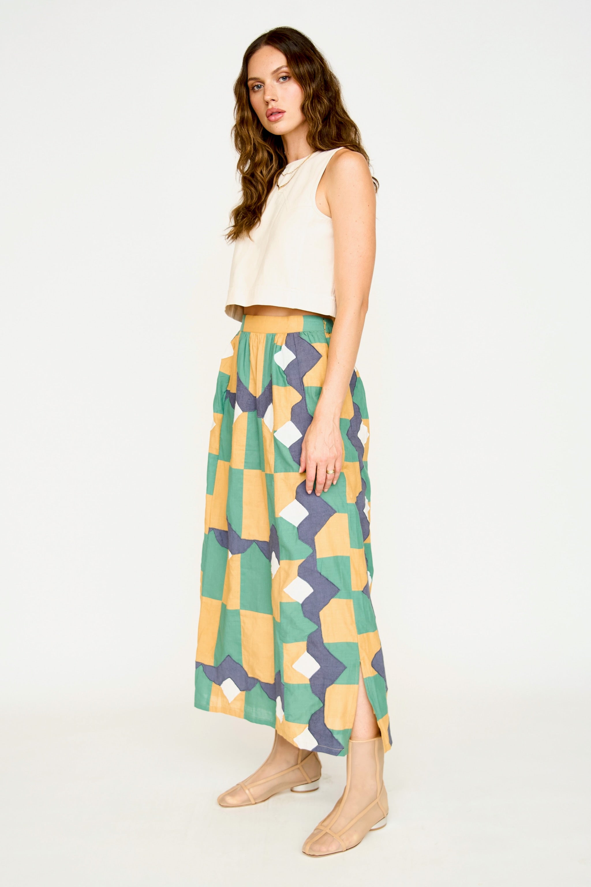 Skirt in Teal Origami