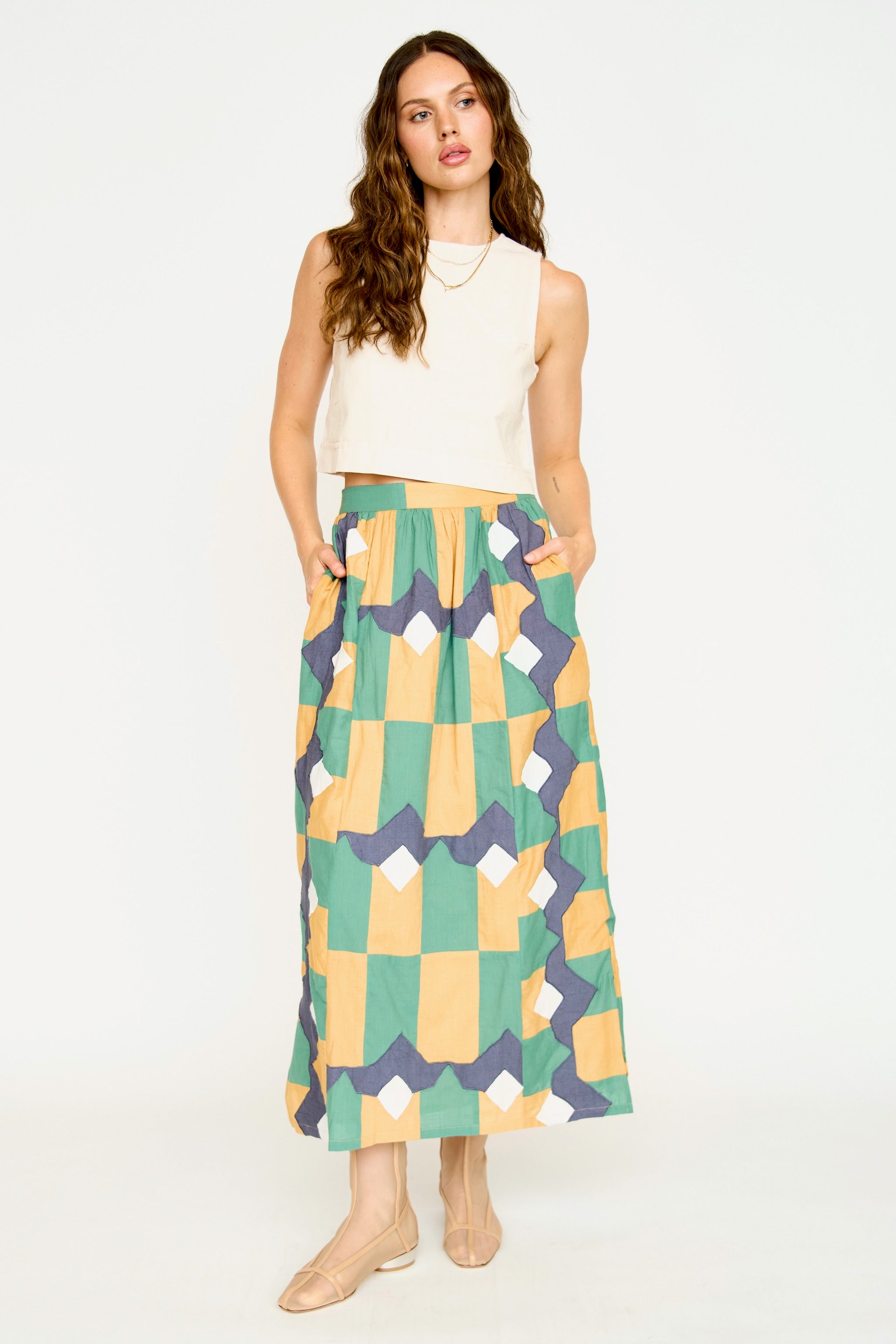 Skirt in Teal Origami