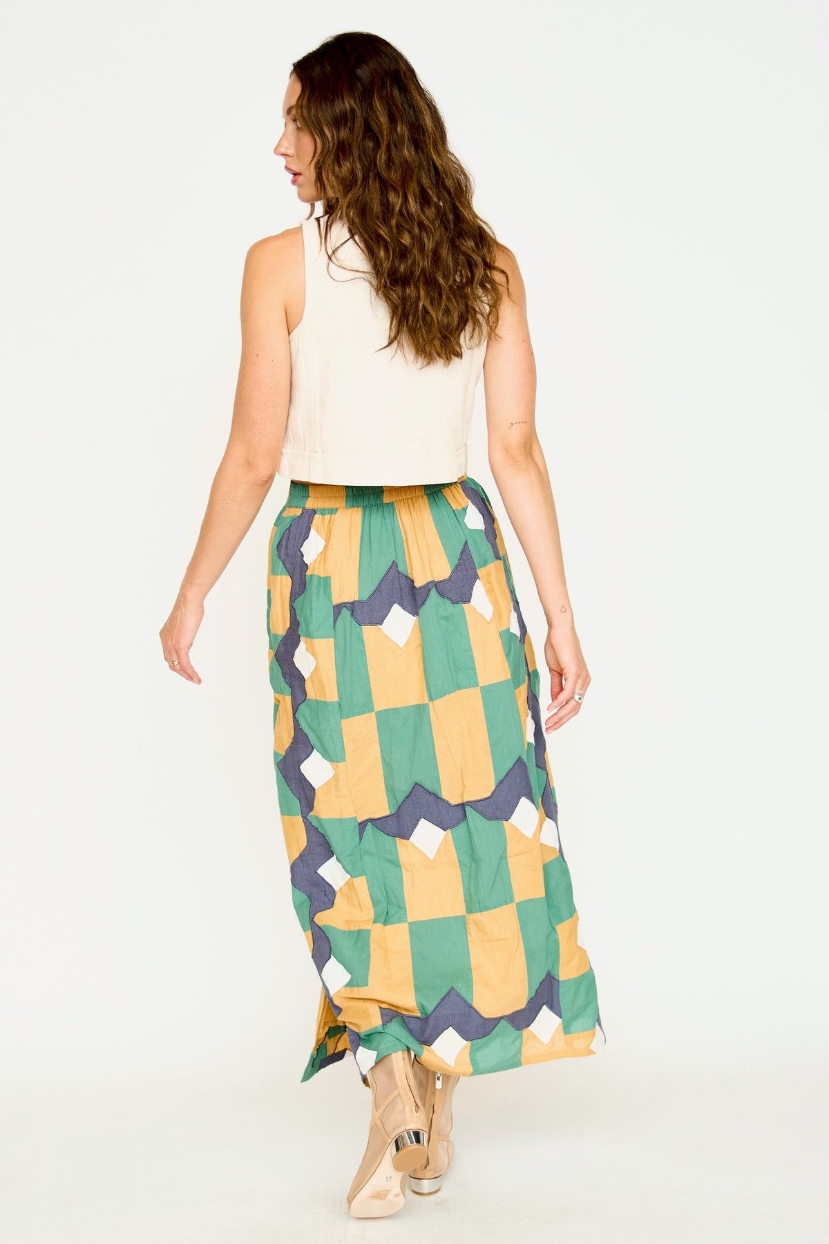 Skirt in Teal Origami