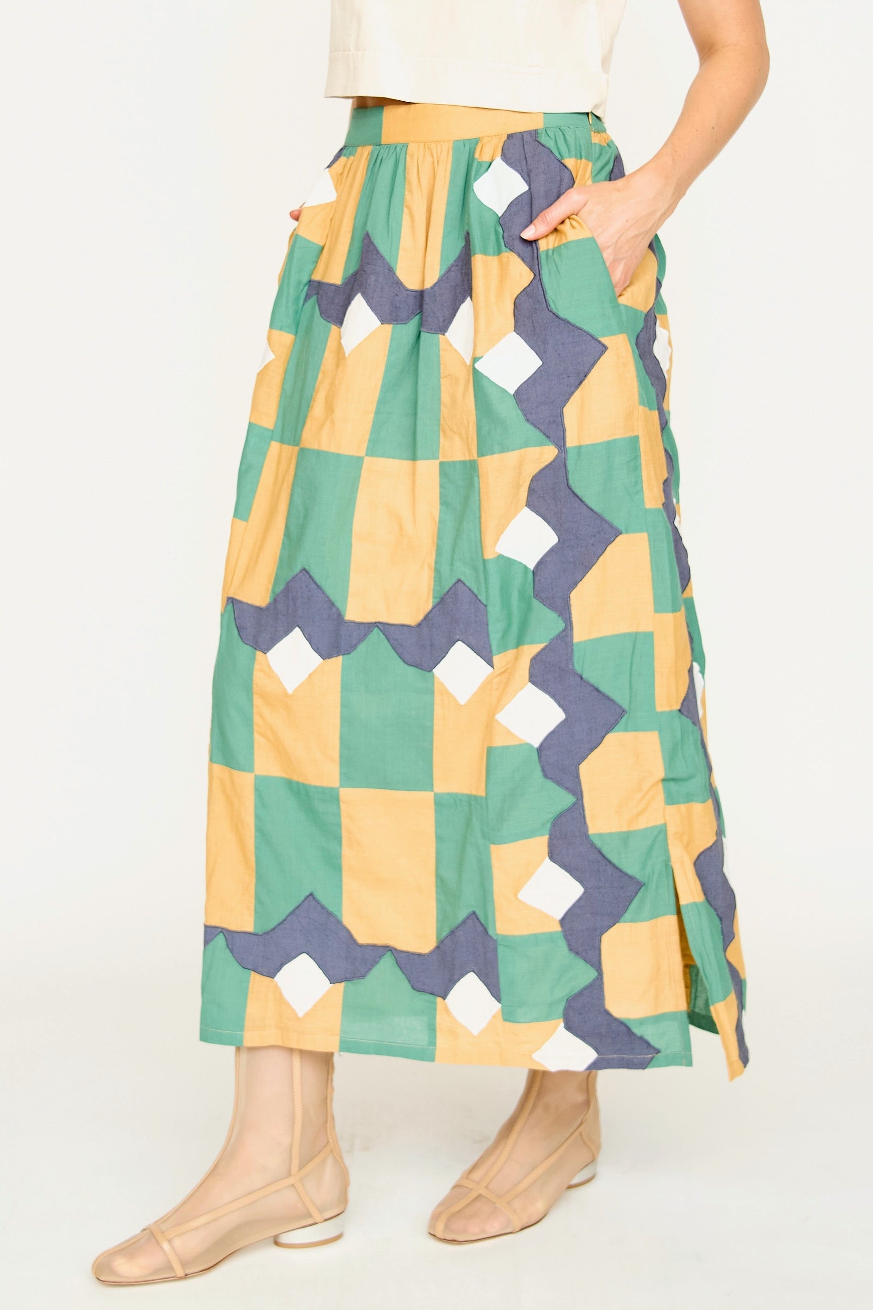 Skirt in Teal Origami