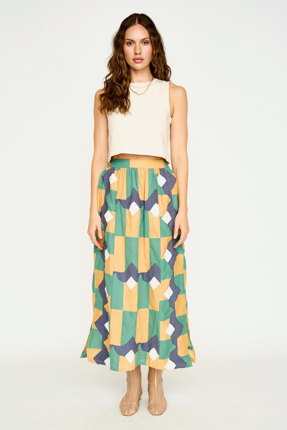Skirt in Teal Origami