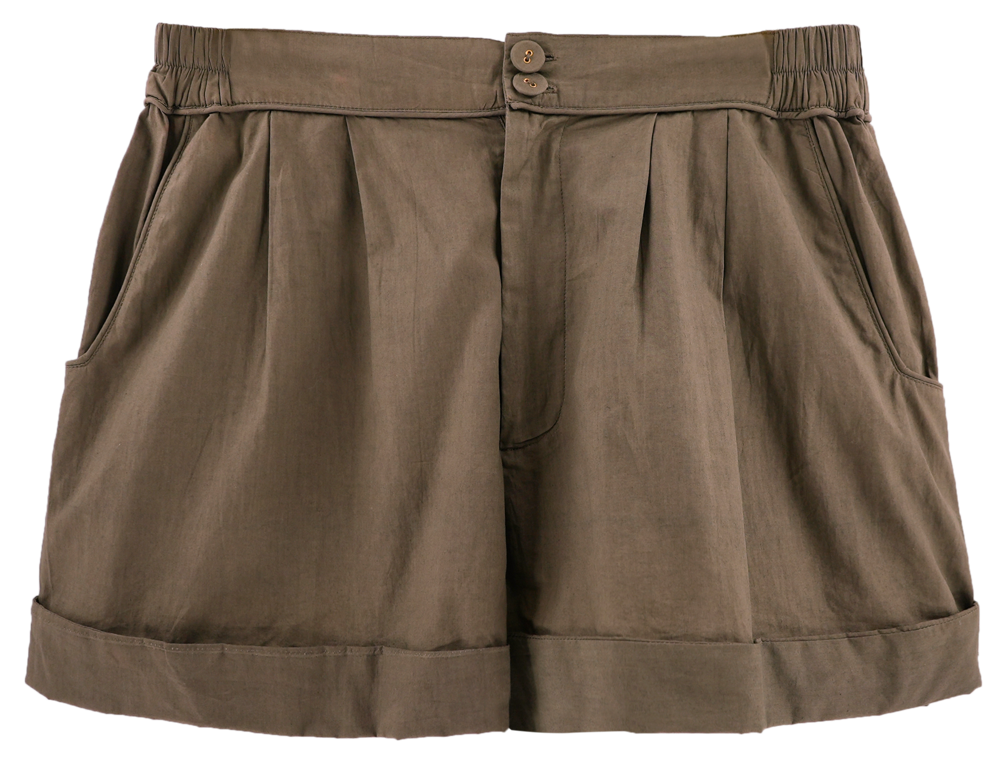 High waisted pleated shorts