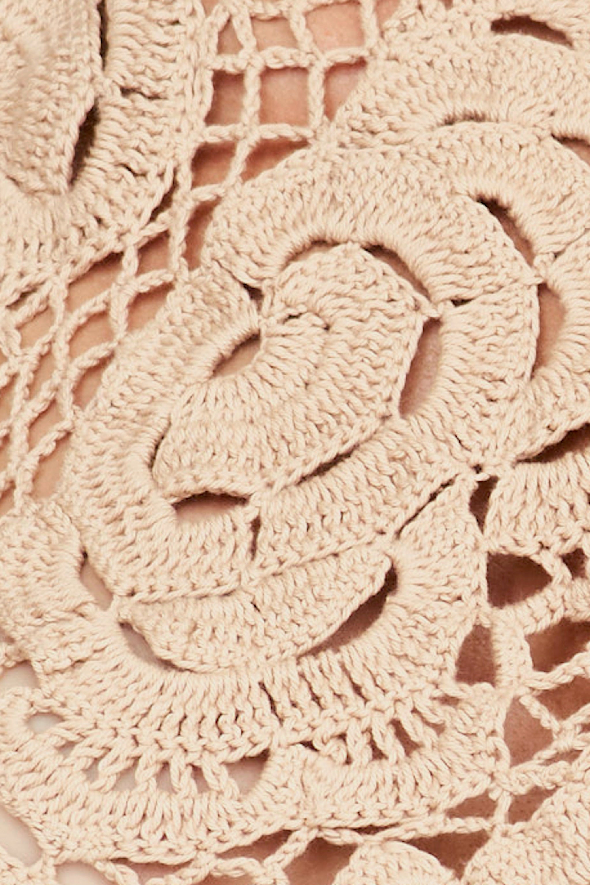 Crochet Floral Tank in Sand