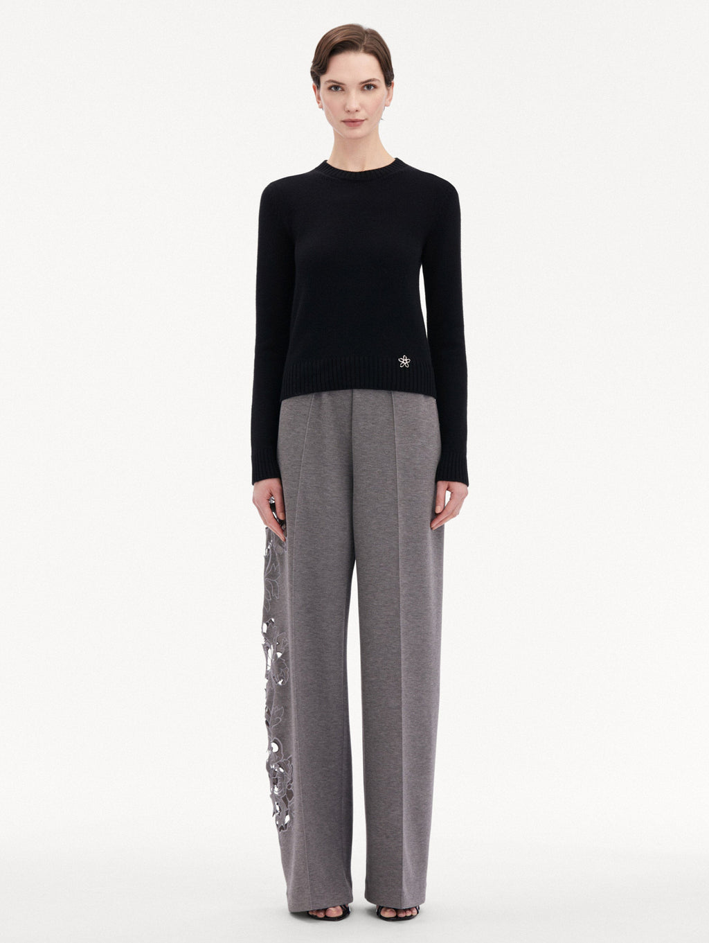 Black Ribbed Long Sleeve Sweater