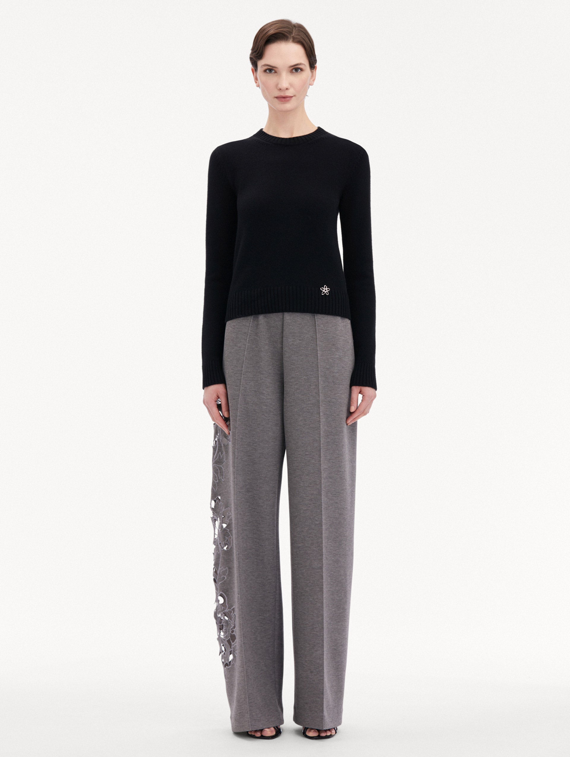 Black Ribbed Long Sleeve Sweater