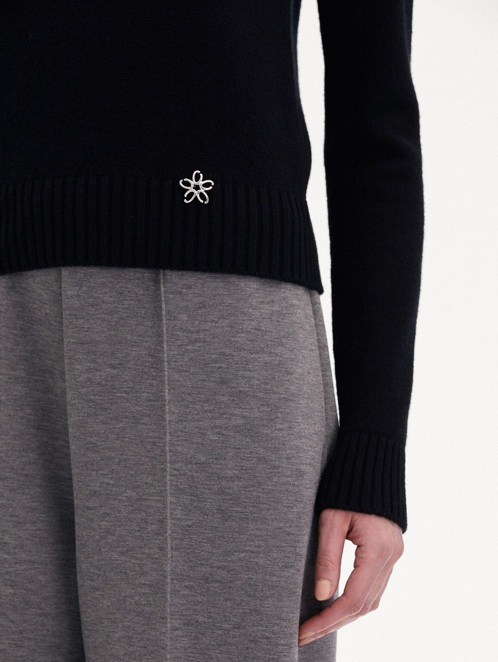 Black Ribbed Long Sleeve Sweater