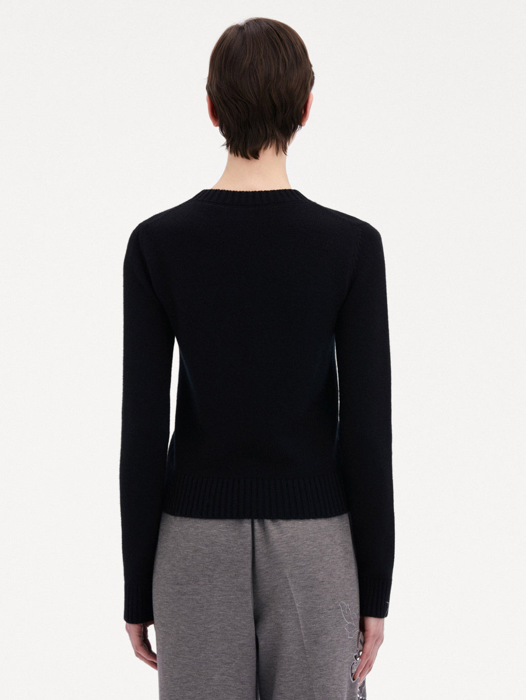 Black Ribbed Long Sleeve Sweater