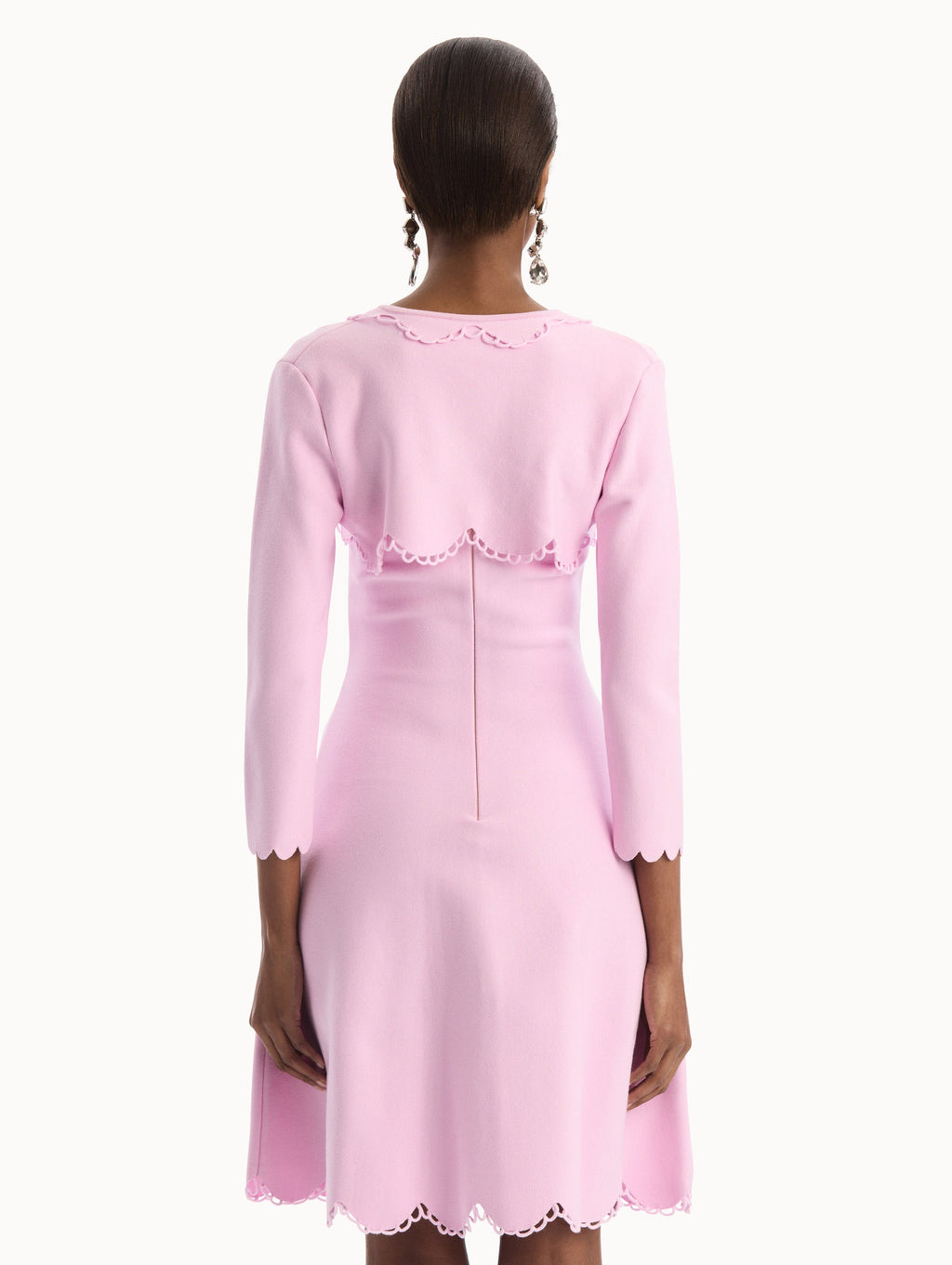Scallop Trim Long Sleeve Cardigan