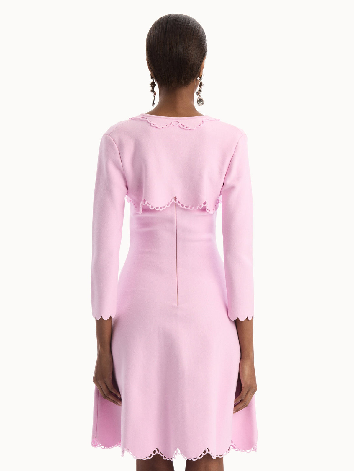 Scallop Trim Long Sleeve Cardigan