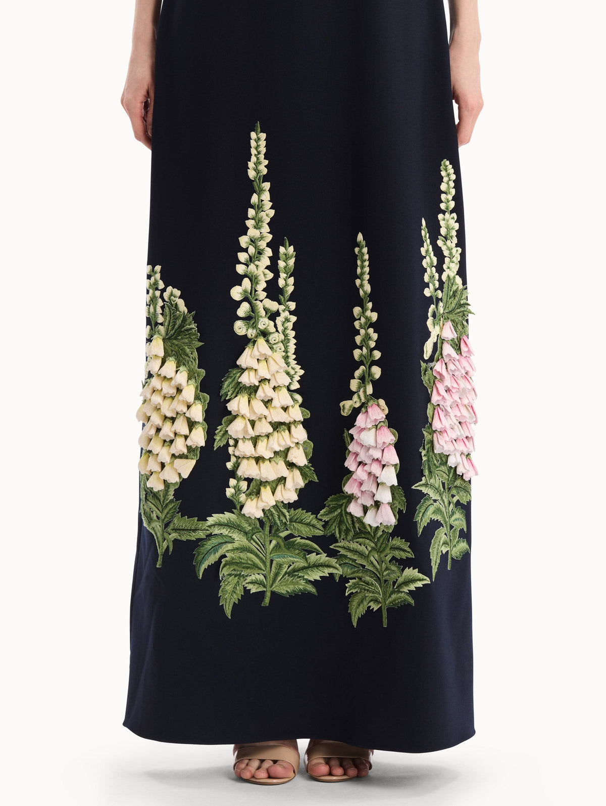 ‌Black Foxglove Embroidered Maxi Dress