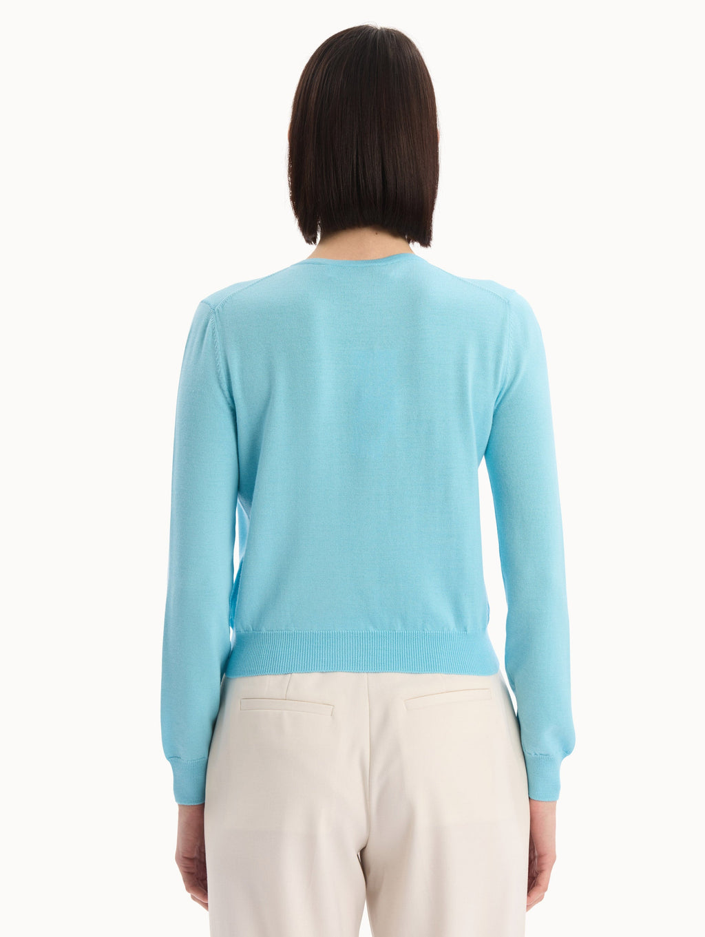 ‌Blue Buttoned Embroidered Cardigan