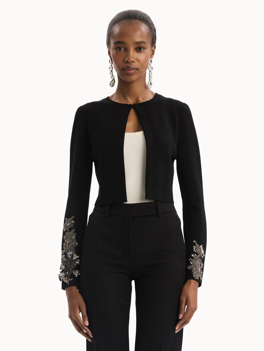Long Sleeve Embroidered Cardigan