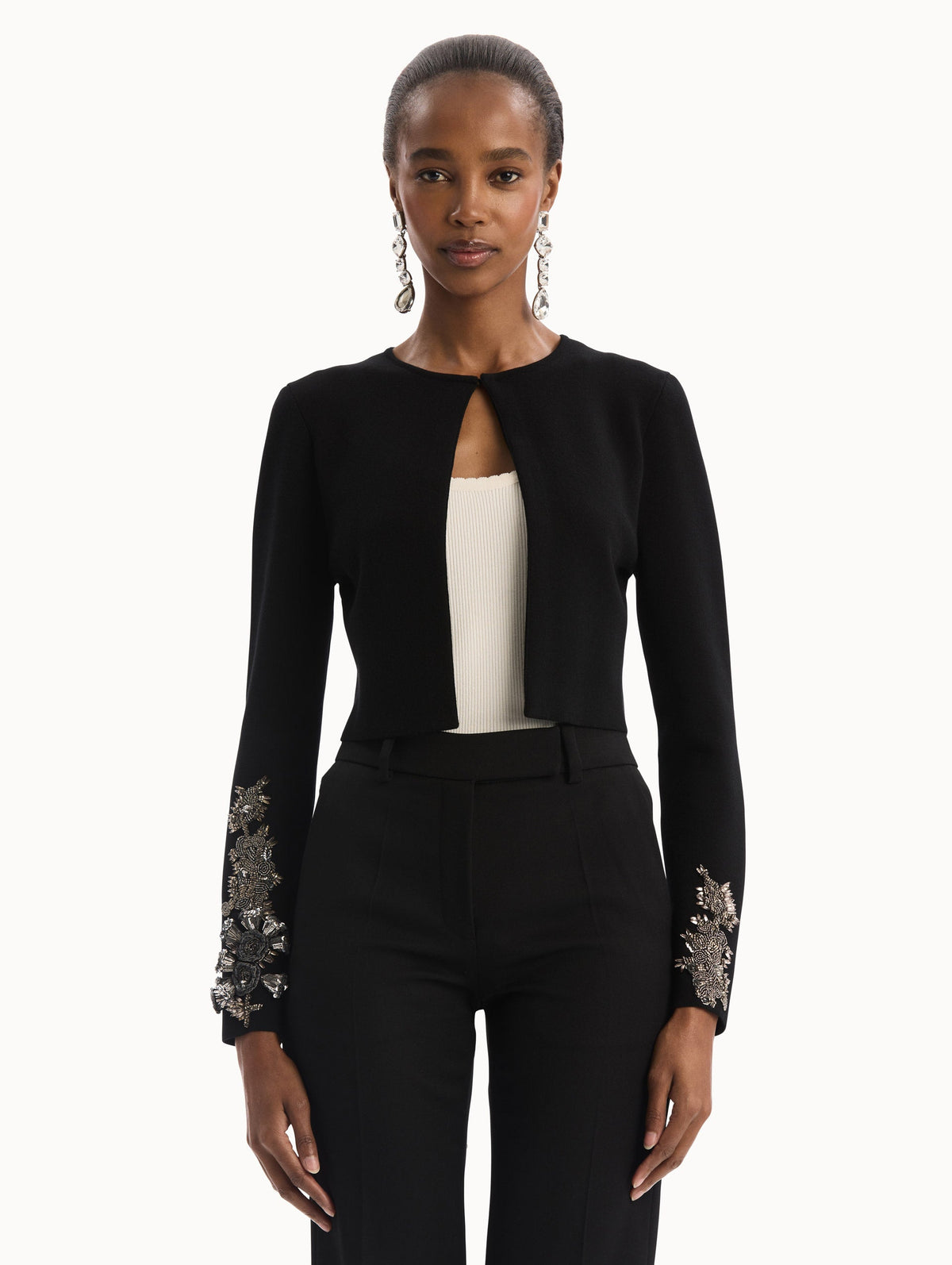Long Sleeve Embroidered Cardigan
