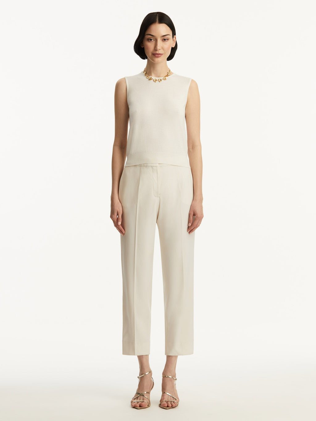 Ribbed Hem Sleeveless Jumper‌