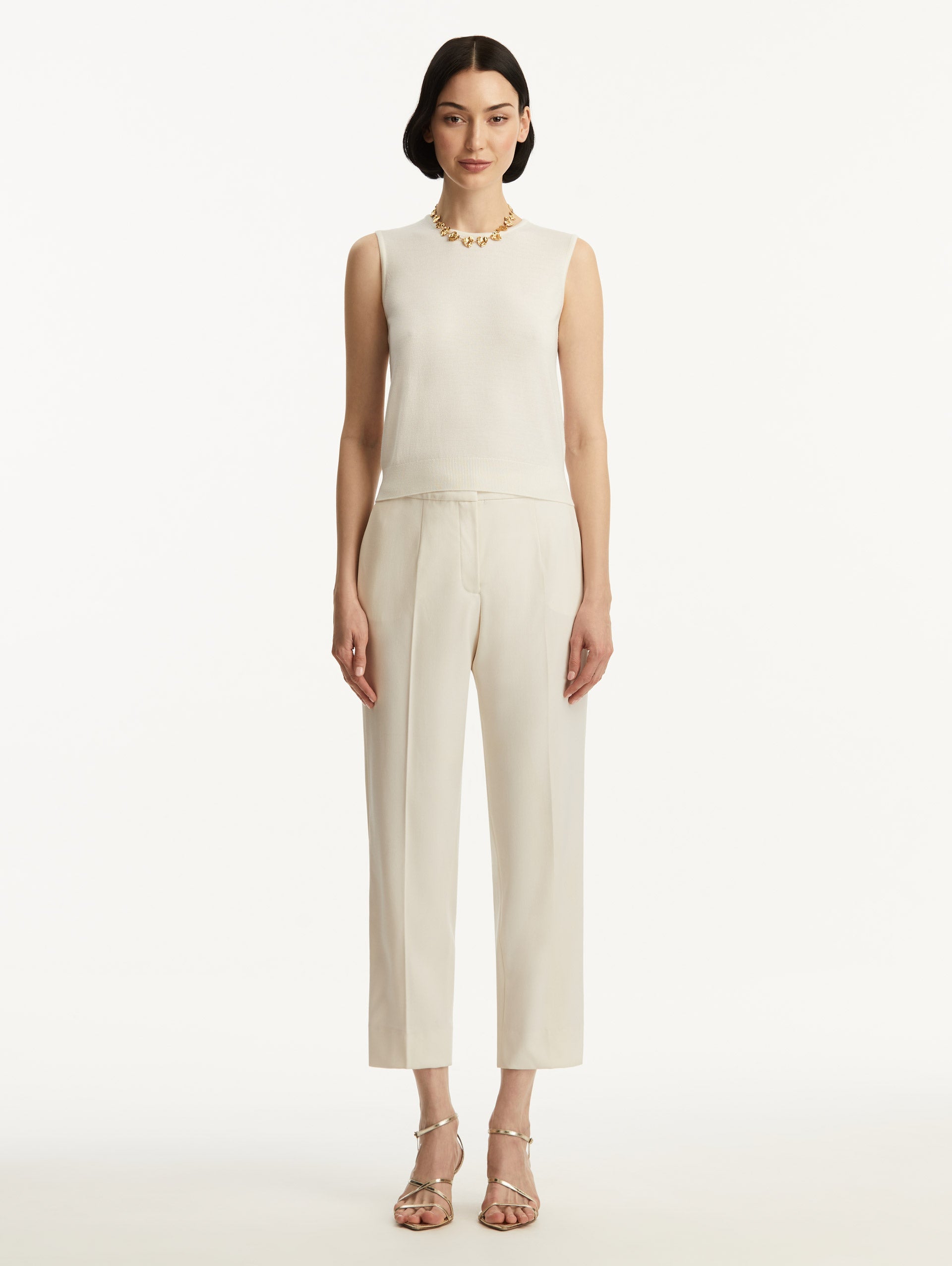Ribbed Hem Sleeveless Jumper‌