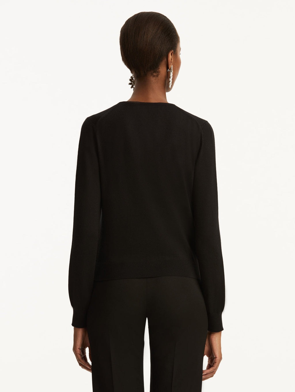 Minimalist Black Button Cardigan