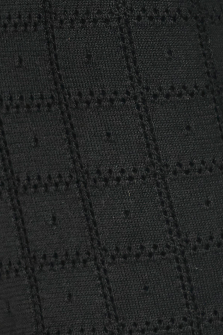 Pointelle Knit Dress in Black