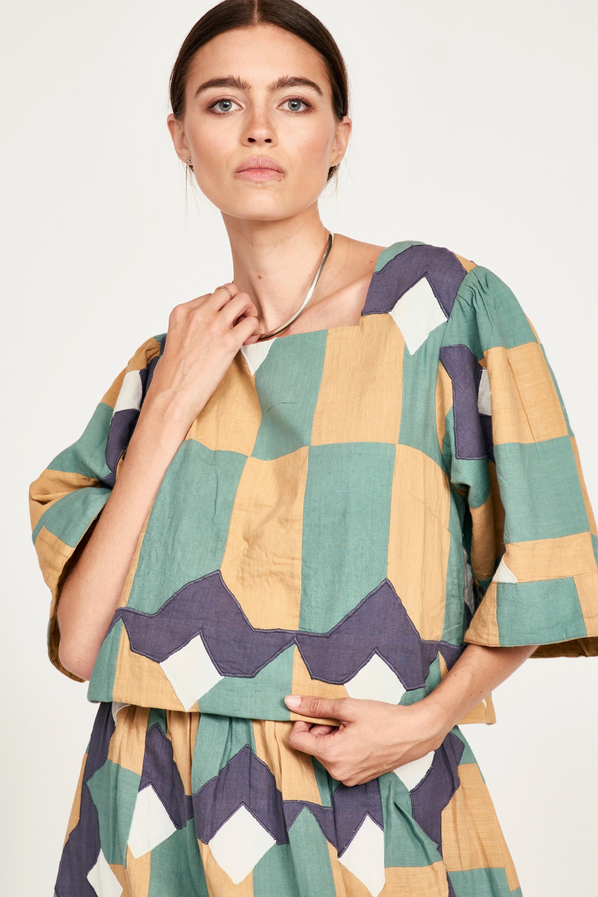Top in Teal Origami