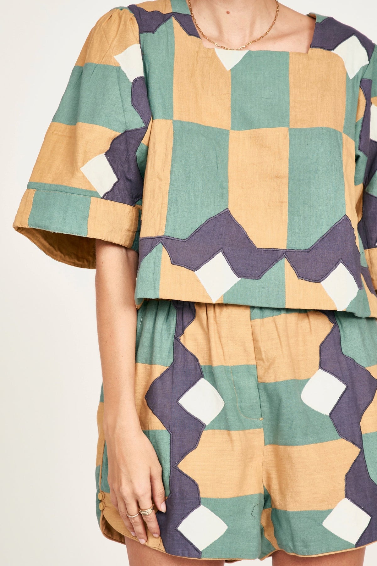Top in Teal Origami