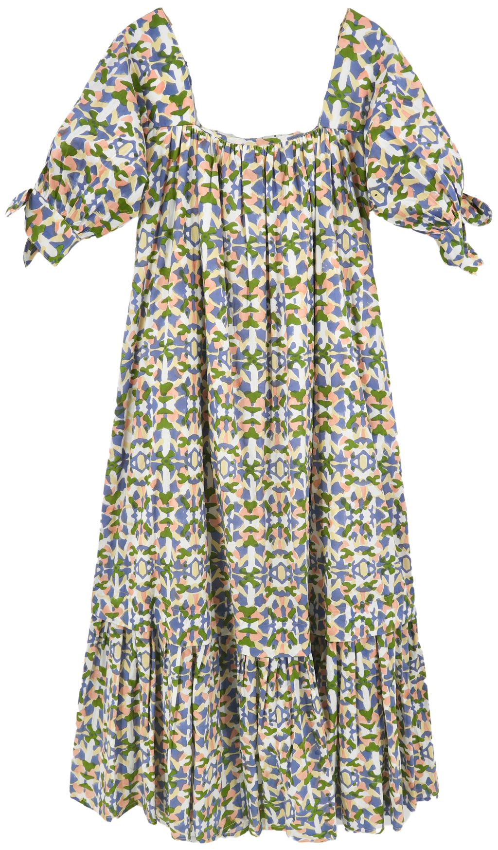 Dress in square neckline in front and back