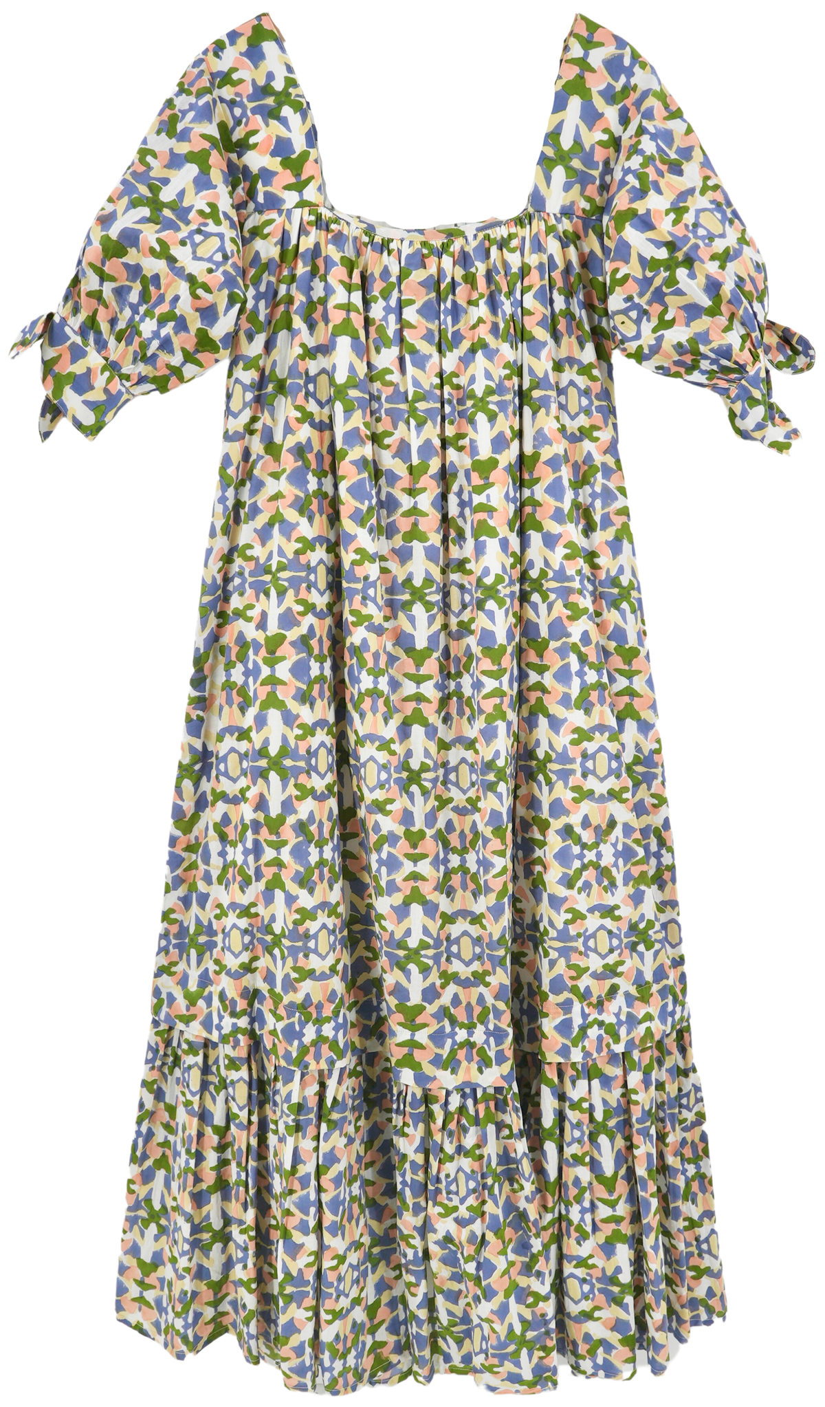 Dress in square neckline in front and back