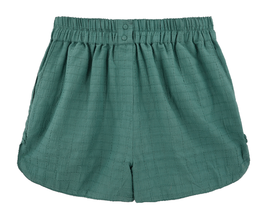 Track Shorts in Teal Stitch