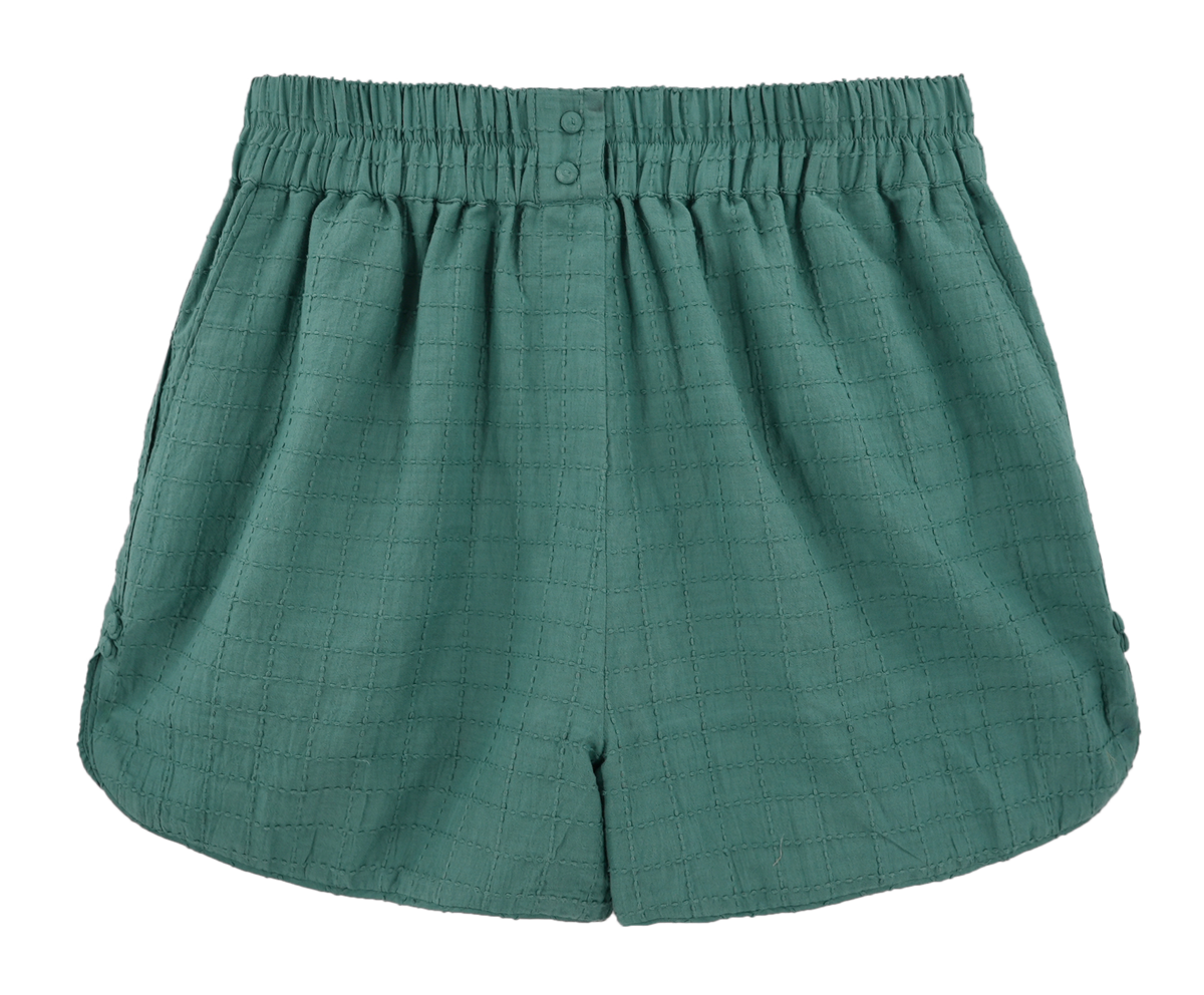 Track Shorts in Teal Stitch