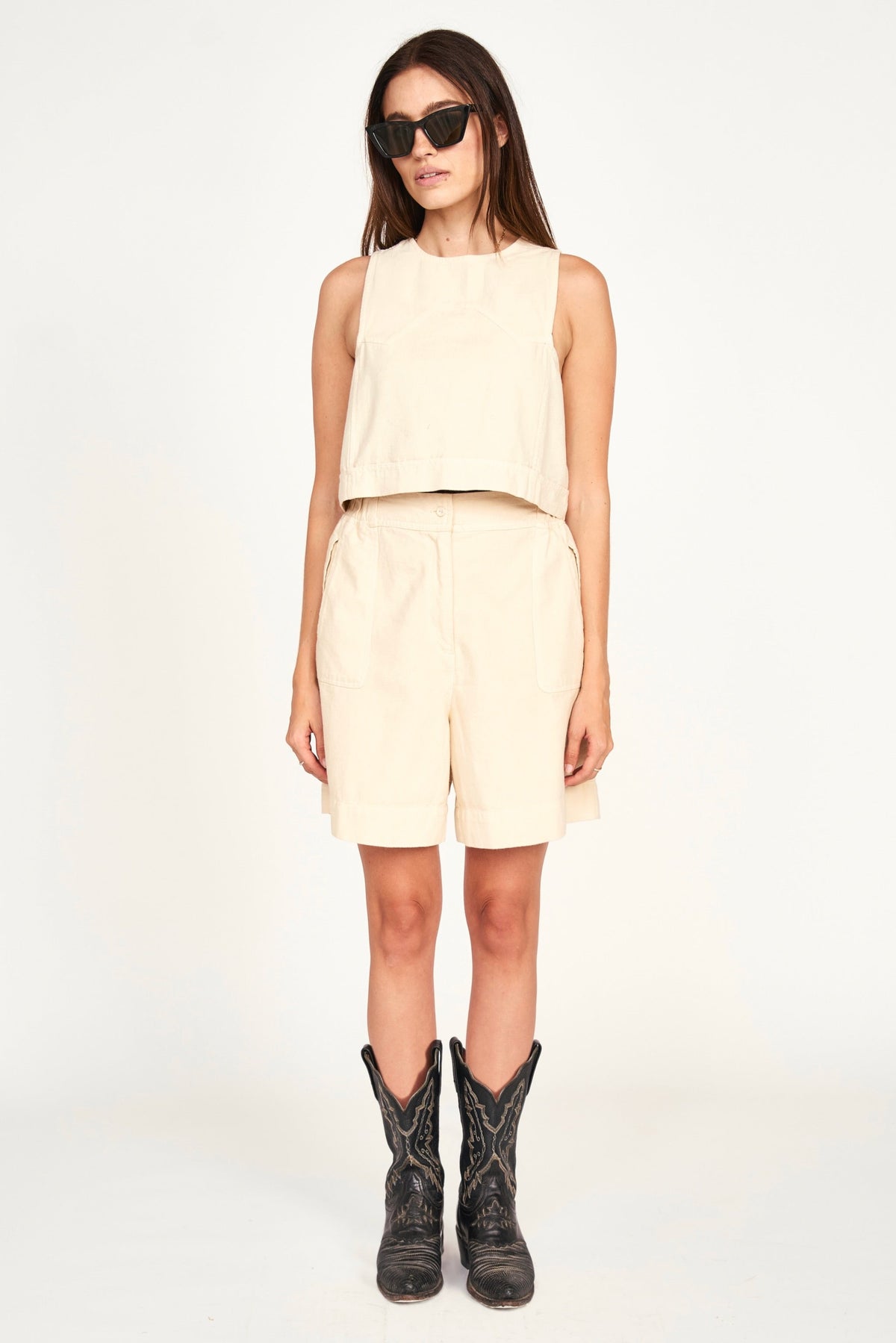 Tank in Cream Canvas