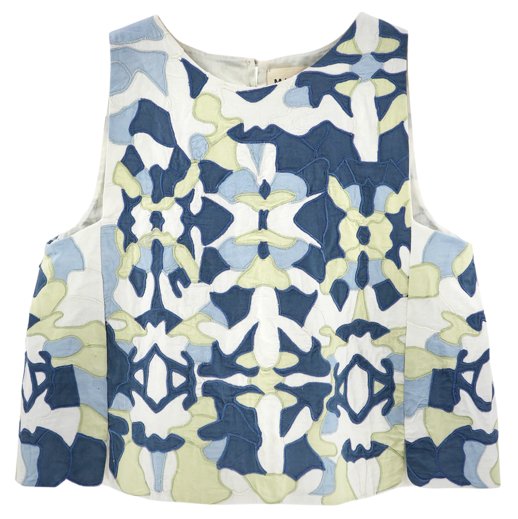 Cropped tank top with high neckline