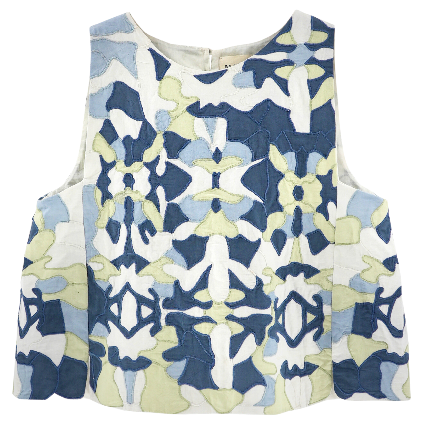 Cropped tank top with high neckline