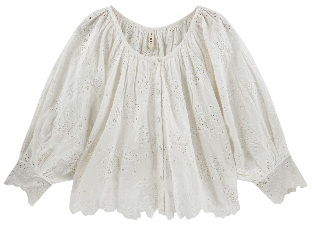 Top in White Eyelet