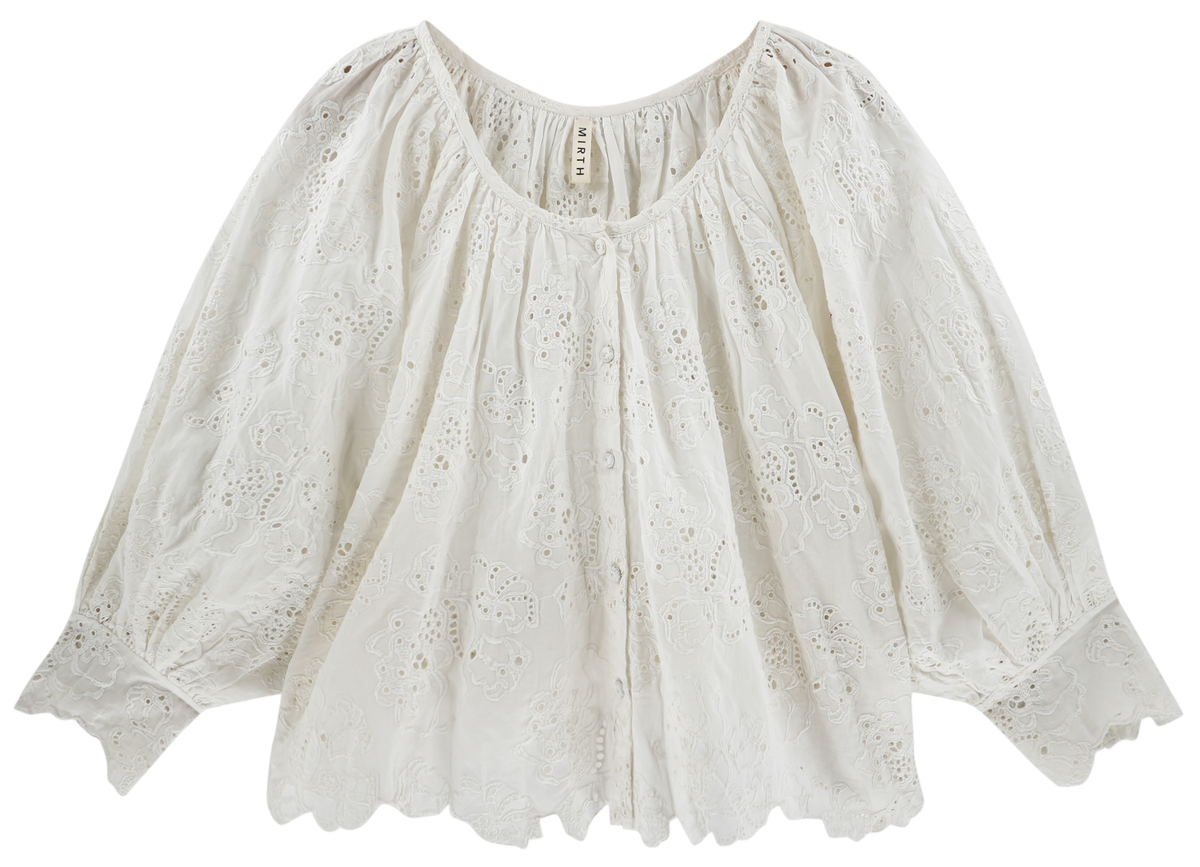 Top in White Eyelet