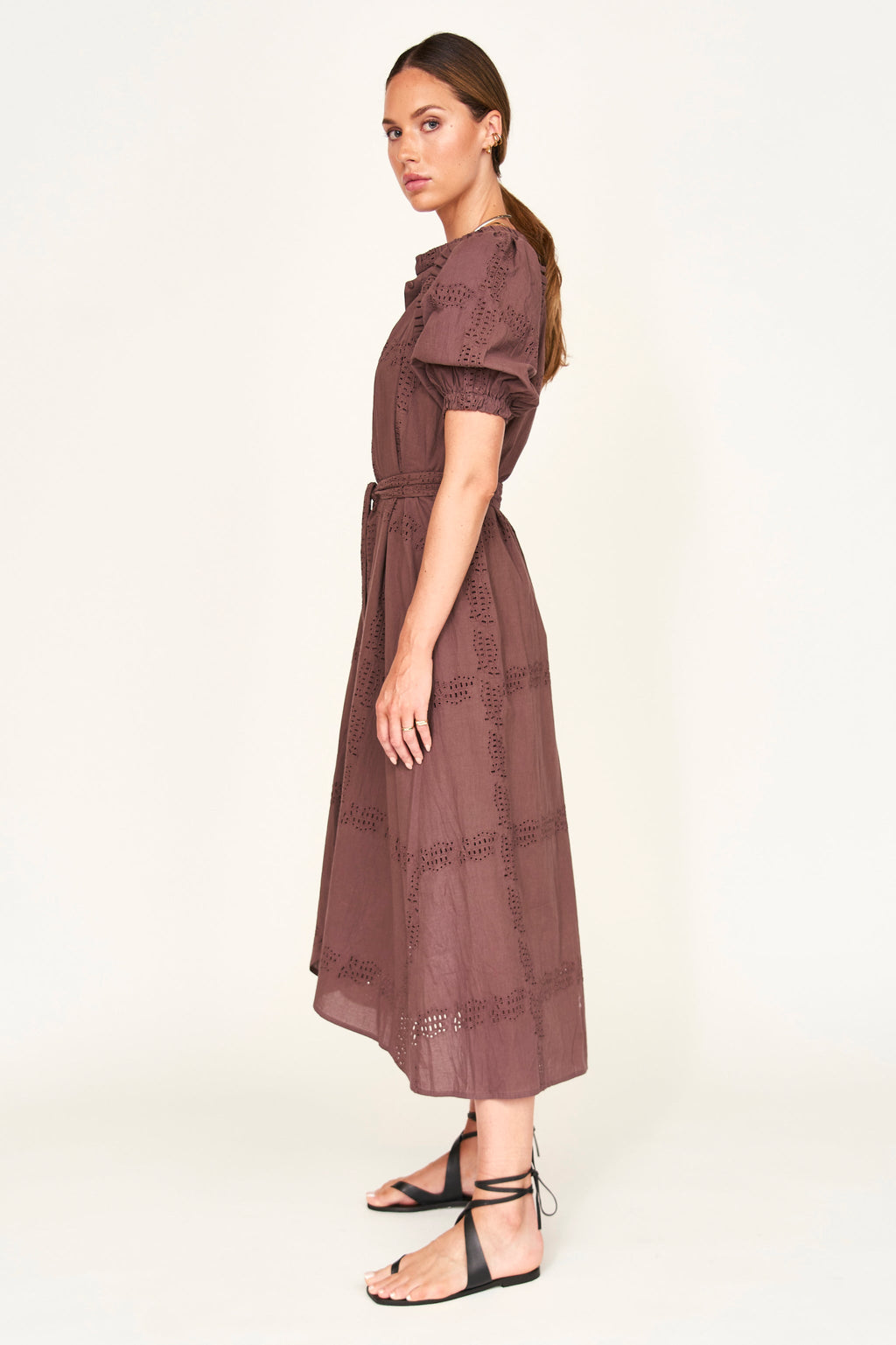 Dress in Marine Eyelet