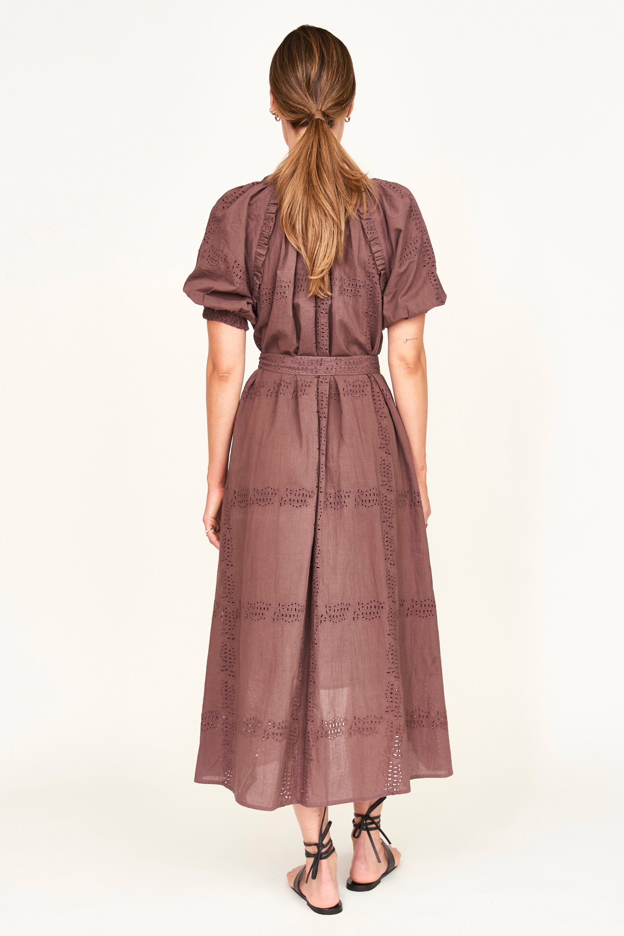 Dress in Marine Eyelet
