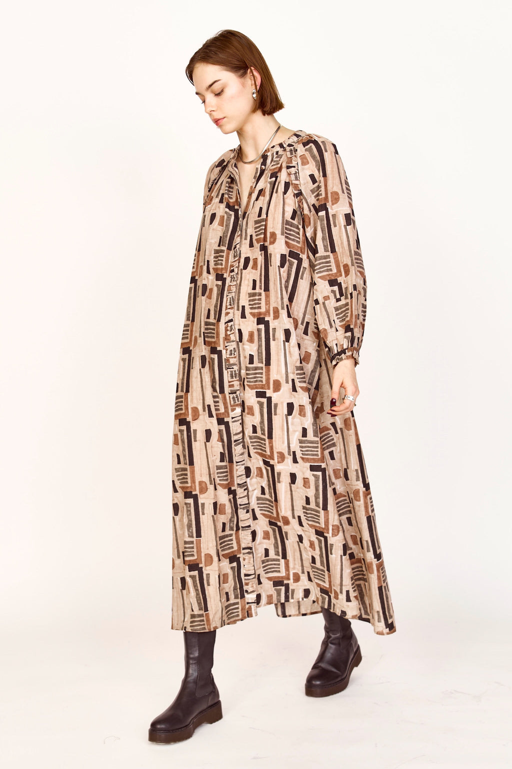Elastic cuff Sand Labyrinth Dress