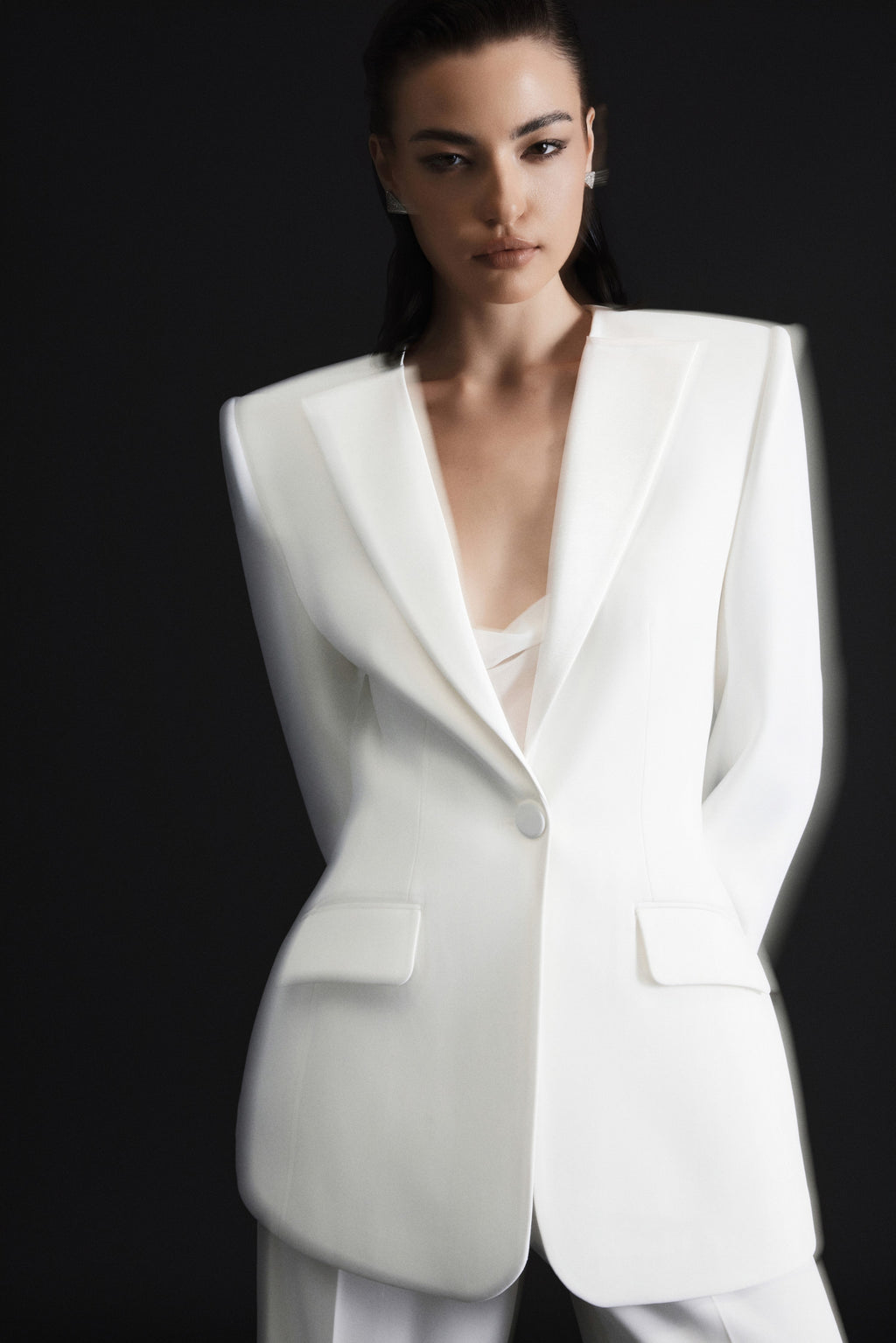 Creased wide leg pants