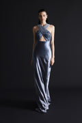 Cross hollow evening gown